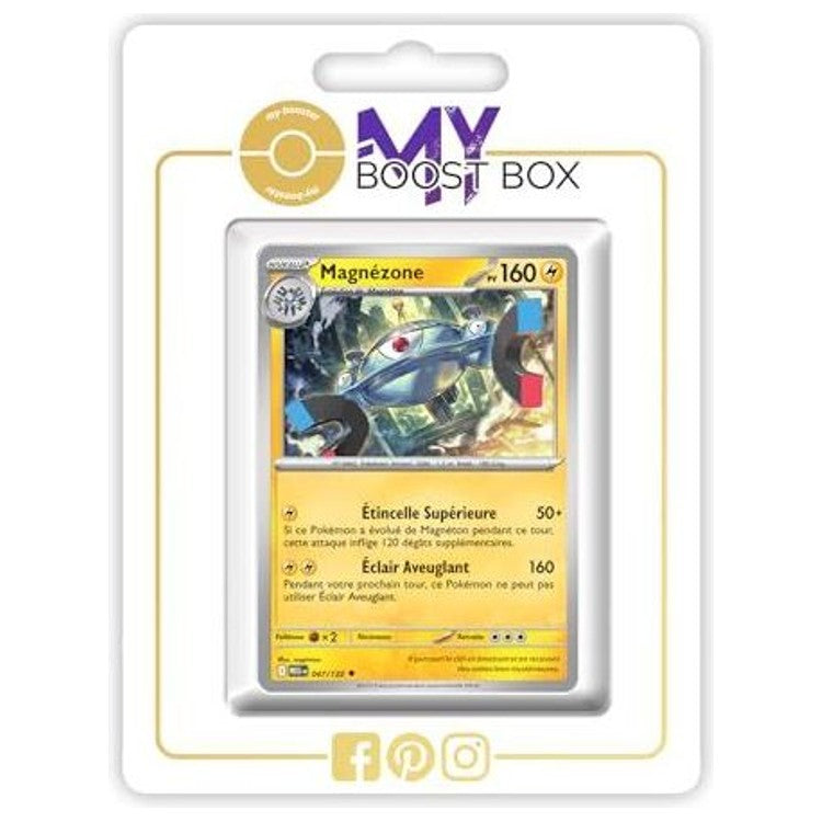 Carte Magnézone 047/132 présentée dans un support blanc My Boost Box avec fenêtre transparente