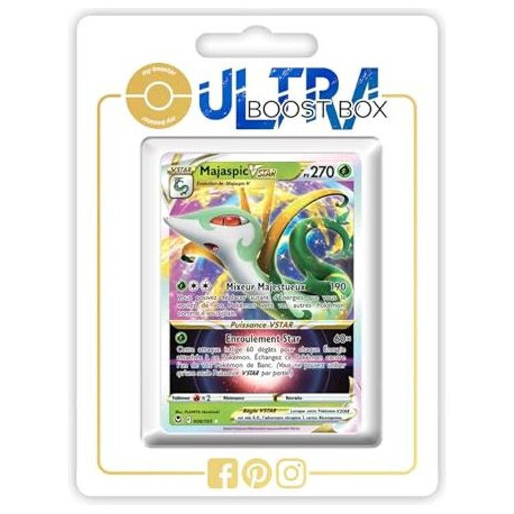 Carte Pokémon Majaspic VSTAR 008/195 en français, recto détaillé de l’édition Tempête Argentée Épée et Bouclier 12