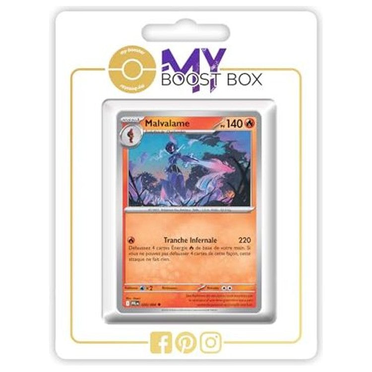 Carte Pokémon Malvalame 020/094 en version Reverse de l’extension Flammes Fantasmagoriques, bloc Méga-Évolution 02, vue de face détaillée.
