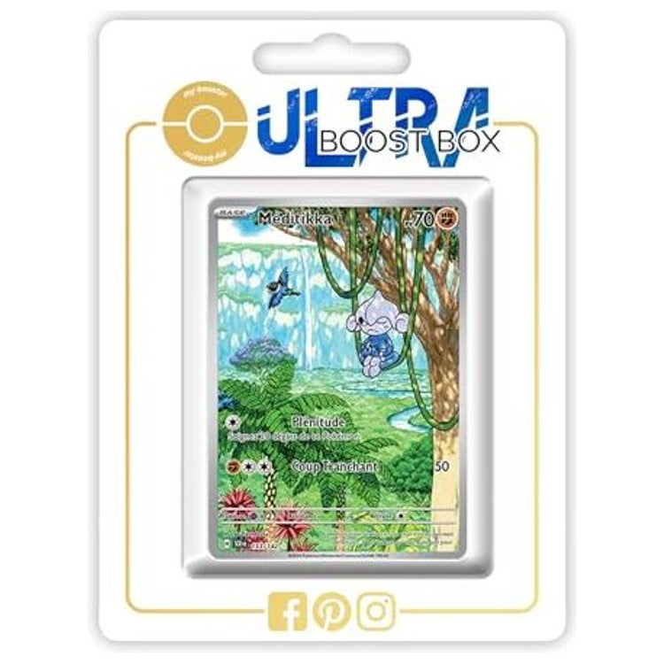 Carte Pokémon Méditikka 153/142 Alternative Pokémon Gallery Secrète, recto, issue de l’extension Écarlate et Violet 7 Couronne Stellaire EV07