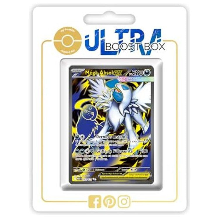 Carte Pokemon Mega-Absol EX 161/132 Full Art secrete, edition francaise de la serie Mega-Evolution 01, vue de face detaillee