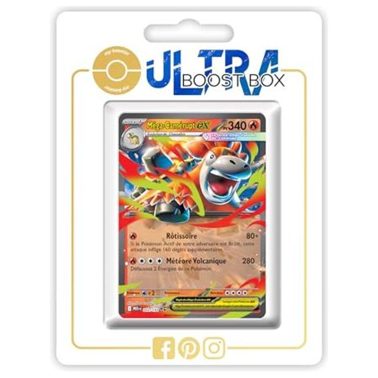 Carte Pokémon Méga-Camérupt ex 022/132 ultra rare du bloc Méga-Évolution 01, vue de face avec l’illustration complète en français.