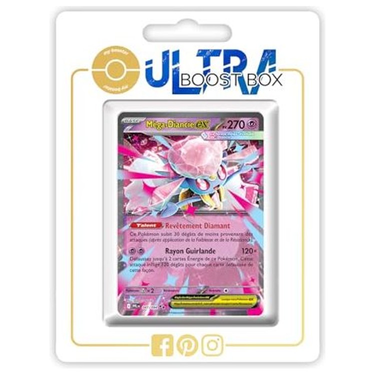 Carte Pokémon Méga-Diancie EX 041/094 Ultra Rare de l’extension Flammes Fantasmagoriques en français, vue de face avec l’illustration complète.