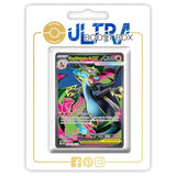 Carte Pokémon Méga-Dracaufeu X ex 109/094 Full Art Secrète, édition française Flammes Fantasmagoriques, vue de face détaillée.