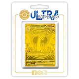 Carte Pokémon Méga-Dracaufeu X ex 130/094 secrète Gold, recto en français de l’extension Flammes Fantasmagoriques Méga-Évolution 02