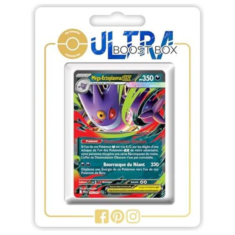 Carte Pokemon Mega-Ectoplasma ex 056/094 en francais, recto, issue de l extension Flammes Fantasmagoriques bloc Mega-Evolution