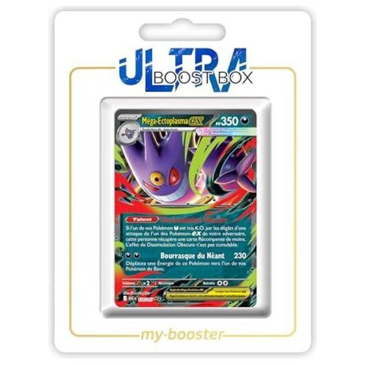 Carte Pokemon Mega Ectoplasma ex 125/217 ultra rare de l extension Heros Transcendants, vue de face avec illustration spectrale detaillee