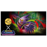 Gros plan sur l illustration de Mega-Ectoplasma ex de l extension Flammes Fantasmagoriques mettant en avant les details du Pokemon Spectre Poison
