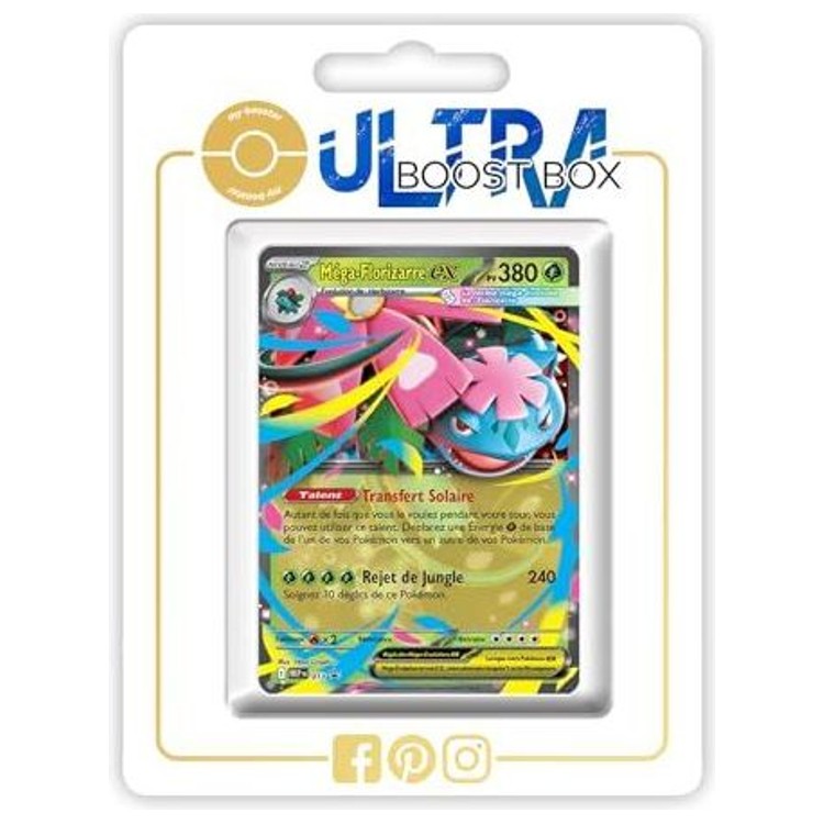 Carte Pokemon Mega-Florizare ex MEP013 en francais, version promo ultra rare du bloc Mega-Evolution 01, vue de face detaillee