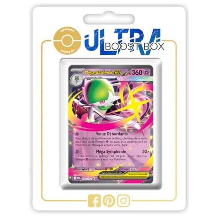 Carte Pokémon Méga-Gardevoir ex 060/132 ultra rare, vue de face, édition française de la série Méga-Évolution 1 code ME01.