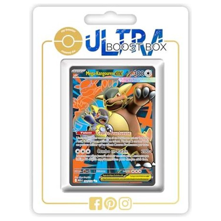 Carte Pokémon Méga-Kangourex ex 164/132 Full Art secrète, édition française du bloc Méga-Évolution 01, vue de face en gros plan.