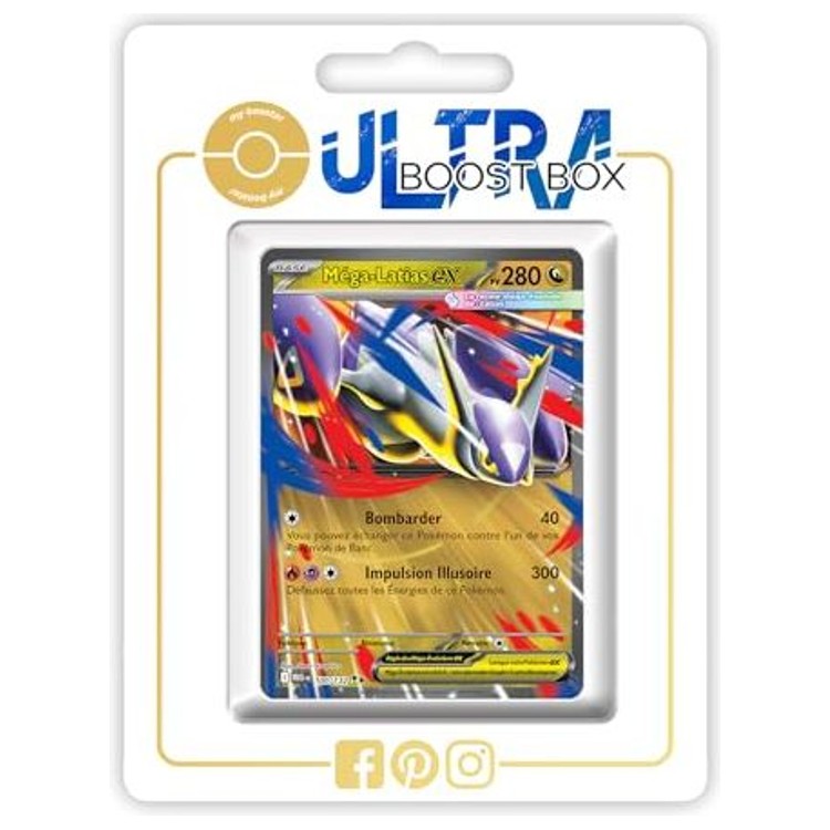 Carte Pokémon Méga-Latias ex 100/132 ultra rare du bloc Méga-Évolution 1 en français, vue de face avec l’illustration brillante complète.
