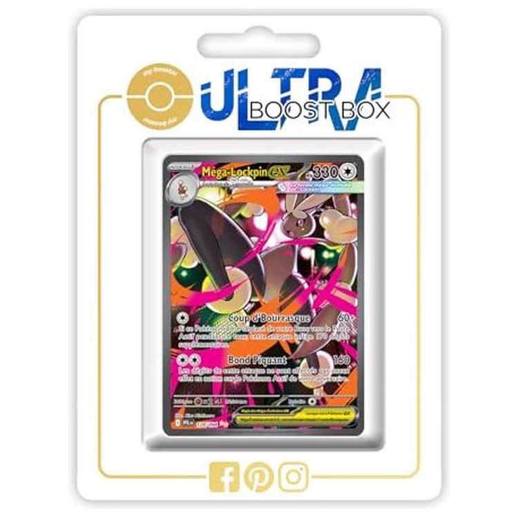 Carte Pokémon Méga-Lockpin ex 128/094 Alternative Pokémon Gallery Secrète, recto, issue de l’extension Flammes Fantasmagoriques ME02