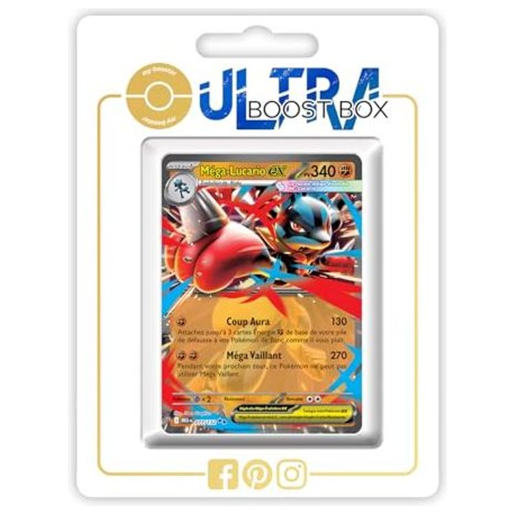 Carte Pokémon Méga-Lucario ex 077/132 Ultra Rare du bloc Méga-Évolution 01, vue de face avec illustration complète en français.
