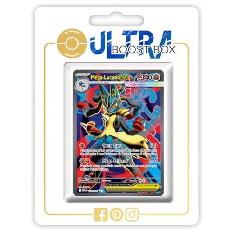 Carte Pokemon Mega-Lucario ex 160/132 Full Art secrete du bloc Mega-Evolution 01, vue de face avec l’illustration complete en francais.