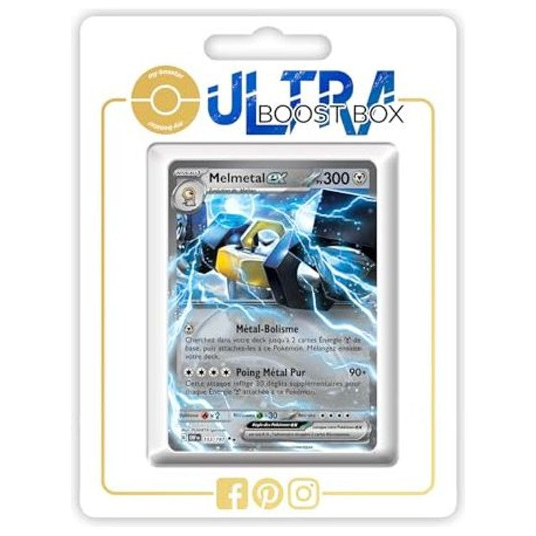 Carte Pokémon Melmetal ex 153/197 en français, recto détaillé de l’édition Flammes Obsidiennes du bloc Écarlate et Violet EV03