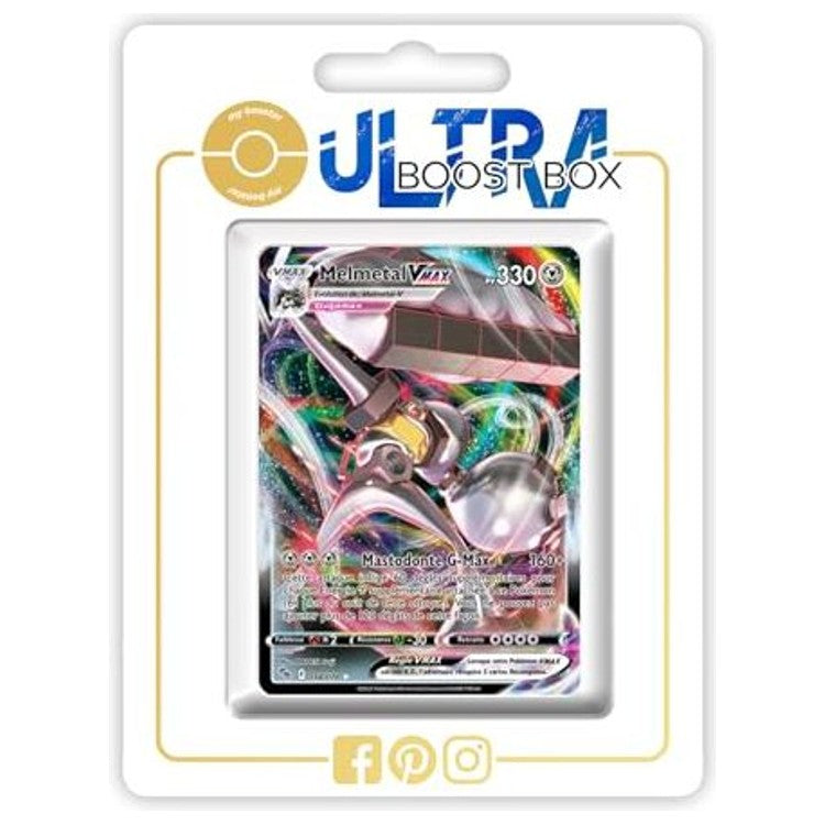 Carte Pokémon Melmetal VMAX 048/078 de l’extension spéciale Pokémon GO, édition française EB10.5 montrant le recto brillant et détaillé.