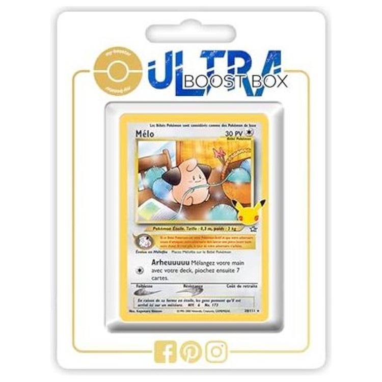 Carte Pokémon Mélo 020/111 Holo, édition française de l’extension Célébrations 25 Ans Épée et Bouclier 7.5, vue de face avec l’illustration complète.