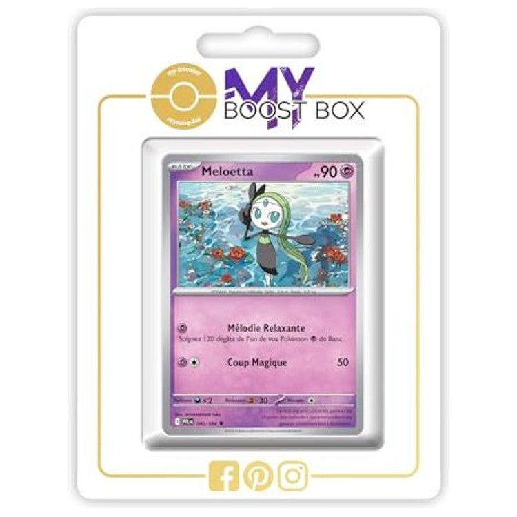 Carte Pokémon Meloetta 040/094 en version Reverse de l’extension Flammes Fantasmagoriques, recto en français issue du bloc Méga-Évolution 02.