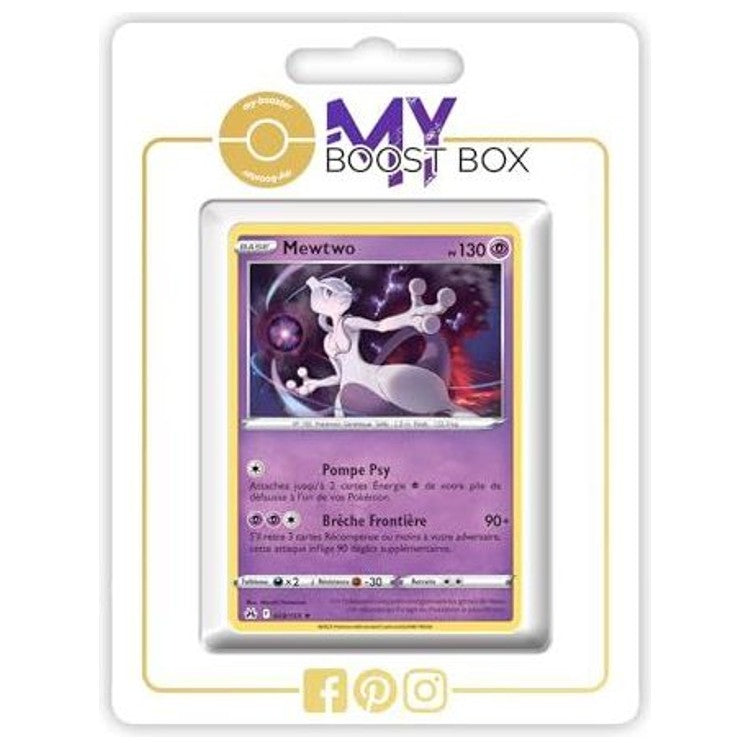 Carte Pokémon Mewtwo 059/159 Holo ou Reverse de l’extension Zénith Suprême Épée et Bouclier 12.5, vue de face en gros plan.