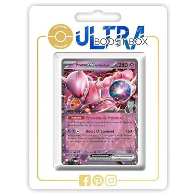 Carte Pokemon Mewtwo ex SV216 ultra rare de l’extension Rivalités Destinées EV10, vue de face avec artwork brillant en francais