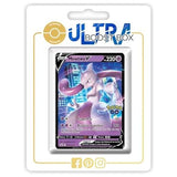 Carte Pokémon Mewtwo V SWSH223 promo du set spécial Pokémon GO, vue de face en édition française du bloc Épée et Bouclier.