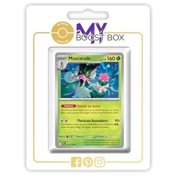 Carte Pokémon Miascarade 018/159 en version Holo ou Reverse de l’extension Aventures Ensemble Écarlate et Violet 09, vue de face détaillée.