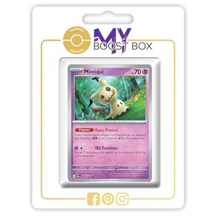 Carte Pokémon Mimiqui 037/091 Holo ou Reverse recto, édition française de l’extension Destinées de Paldea Écarlate et Violet 4.5
