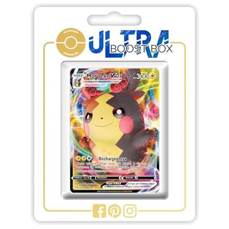 Carte Pokémon Morpeko VMAX 038/072 ultra rare de Destinées Radieuses EB45, vue de face avec l’illustration Dynamax en français