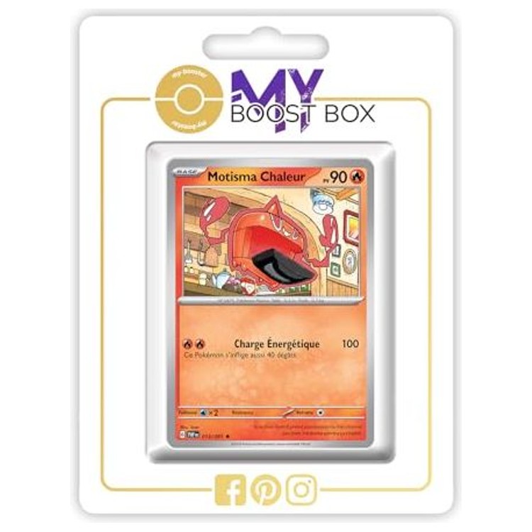 Carte Pokémon Motisma Chaleur 013/091 Holo ou Reverse de l’extension Destinées de Paldea Écarlate et Violet 4.5, vue de face en gros plan.