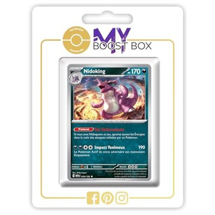 Carte Pokémon Nidoking 034/165 en version Holo ou Reverse de l’extension 151 Écarlate et Violet 3.5, vue de face en gros plan.