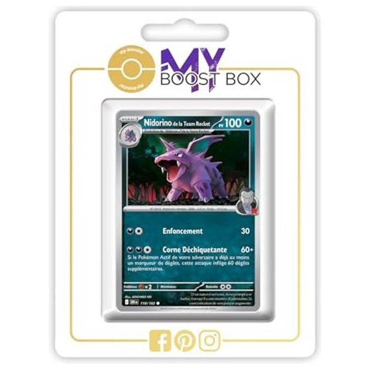 Carte Pokémon Nidorino 118/182 en version Reverse de l’extension Écarlate et Violet 10 Rivalités Destinées, vue de face avec l’illustration brillante.