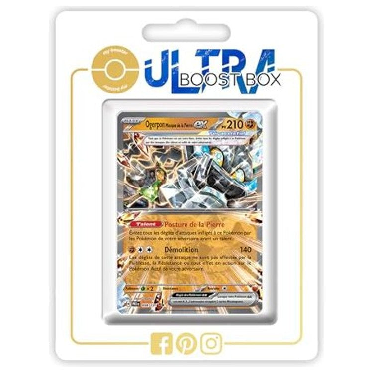 Carte Pokémon Ogerpon Masque de la Pierre ex 058/131 Téracristal, recto en français de l’extension Évolutions Prismatiques EV08.