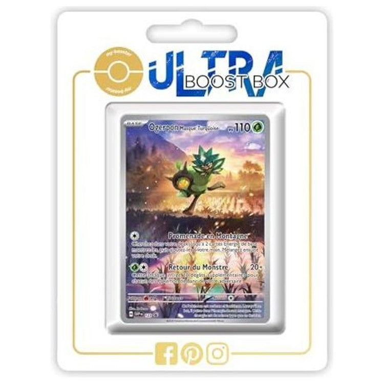 Carte Pokémon Ogerpon Masque Turquoise SV123 Alternative Pokémon Gallery, recto en français issue de l’extension Mascarade Crépusculaire Écarlate et Violet 06.