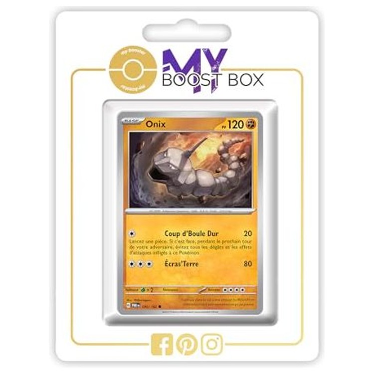 Carte Pokémon Onix 090/182 en version Reverse de l’extension Faille Paradoxe Écarlate et Violet EV04, vue de face en gros plan.