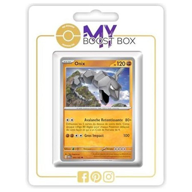 Carte Pokémon Onix 095/165 en version Reverse de l’extension 151 Écarlate et Violet 03.5, vue de face avec le Pokémon roche-serpent en gros plan.