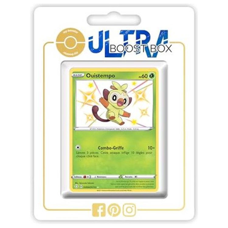 Carte Pokémon Ouistempo SV004/SV122 chromatique secrète de l’extension Destinées Radieuses Épée et Bouclier 4.5, vue de face en gros plan