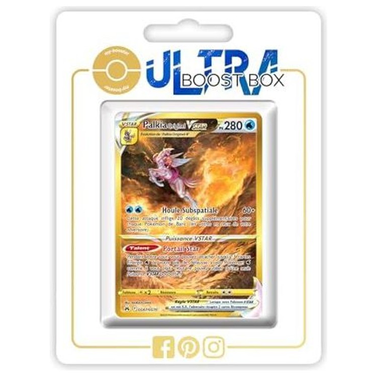 Carte Pokémon Palkia Originel VSTAR GG67/GG70 version Alternative Gold de l’extension Zénith Suprême, vue de face en français