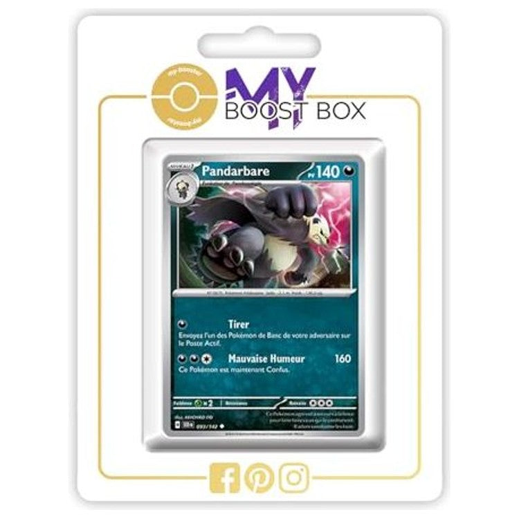 Carte Pokémon Pandabarbe 093/142 en version Reverse de l’extension Couronne Stellaire Écarlate et Violet 07, vue de face en français