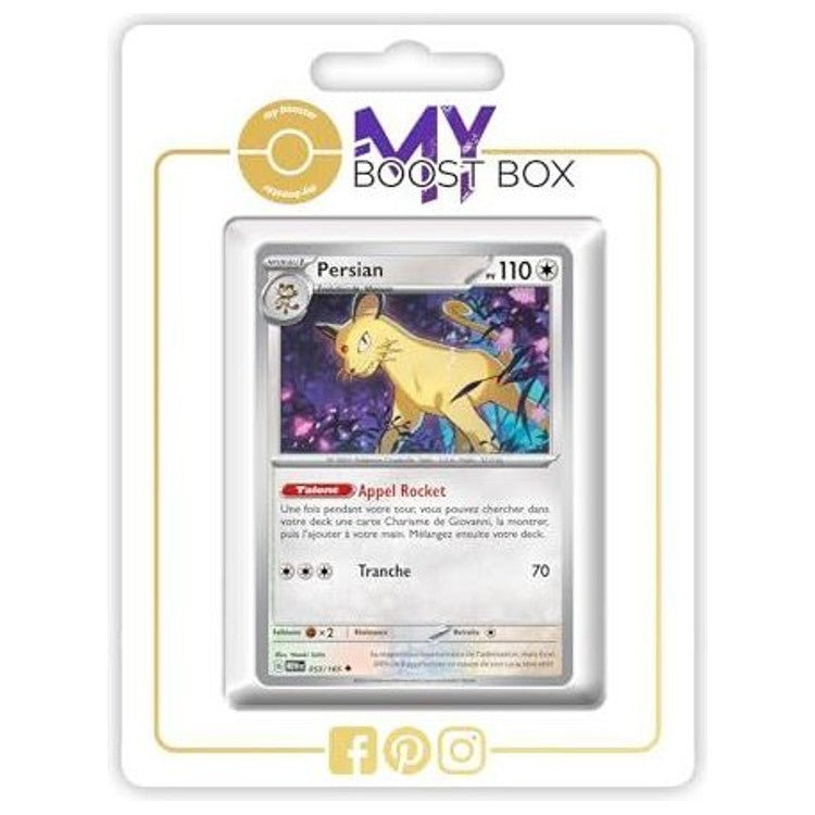 Carte Pokémon Persian 053/165 Reverse de l’extension 151 Écarlate et Violet 3.5, vue de face avec l’illustration complète du Pokémon Incolore.