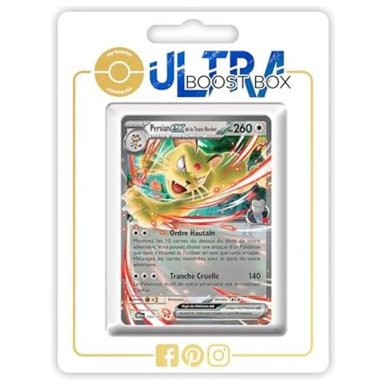 Carte Pokémon Persian ex 150/182 Ultra Rare de l’extension Rivalités Destinées Écarlate et Violet 10, vue de face avec l’illustration complète.