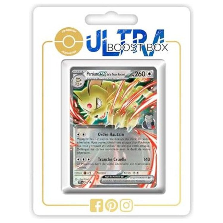 Carte Pokémon Persian ex SV218 Ultra Rare de l’extension Rivalités Destinées Écarlate et Violet 10, vue de face avec l’illustration complète.