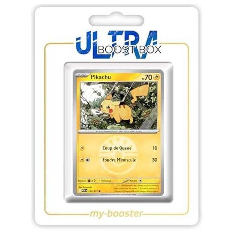 Carte Pokémon Pikachu 055/217 Reverse Friend Ball de l’extension Héros Transcendants, vue de face avec l’illustration complète et les détails du texte.