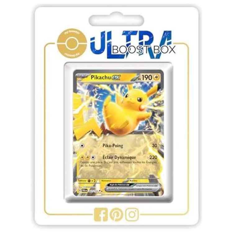 Carte Pokémon Pikachu ex 063/193 Ultra Rare de l’extension Évolutions à Paldea Écarlate et Violet 02, vue de face en gros plan