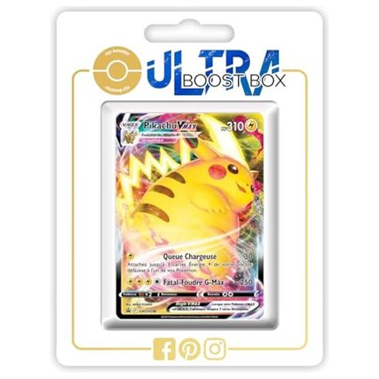 Carte Pokemon Pikachu VMAX SWSH286 promo en francais, recto en gros plan issue du coffret Ultraboost lie a l extension Zenith Supreme