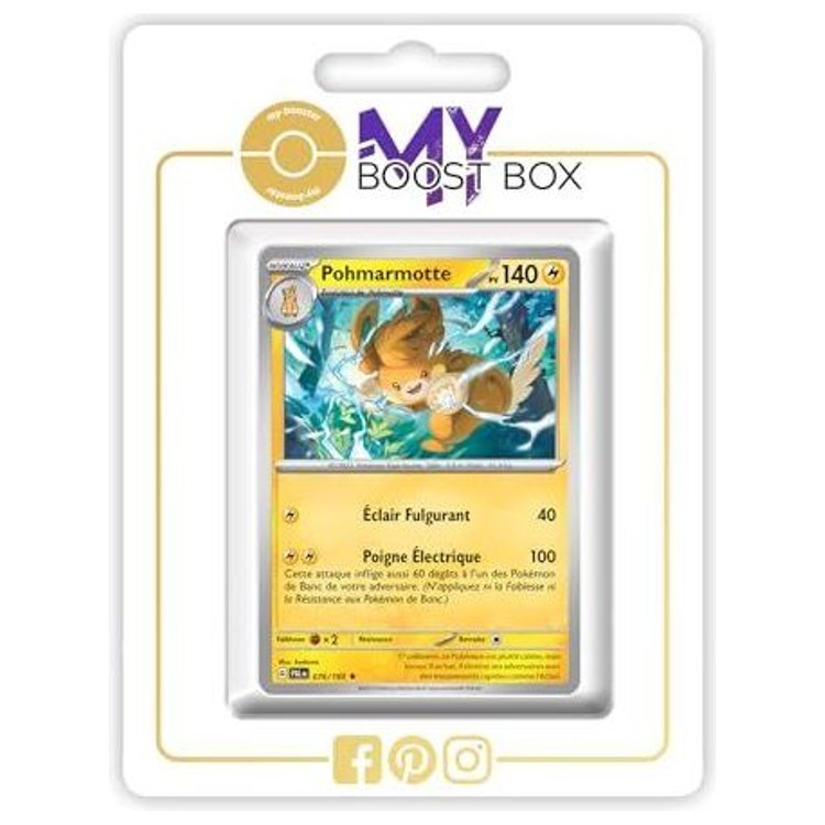 Carte Pokémon Pohmarmotte 076/193 en version Holo ou Reverse, recto, issue de l’extension Évolutions à Paldea Écarlate et Violet 02.
