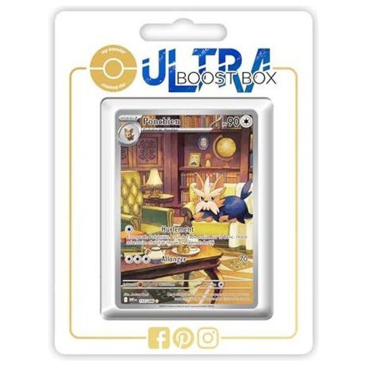 Carte Pokémon Ponchien 155/086 Alternative Pokémon Gallery Secrète recto, édition française Flamme Blanche Écarlate et Violet 10.5