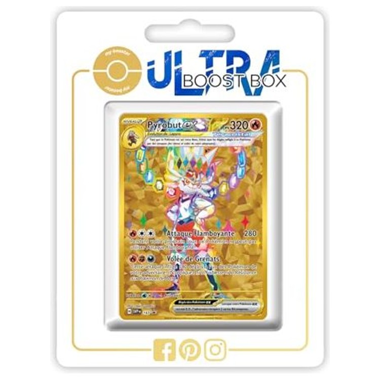 Carte Pokemon Pyrobut ex SV163 Teracristal Gold, vue de face, issue de l extension Couronne Stellaire du bloc Ecarlate et Violet