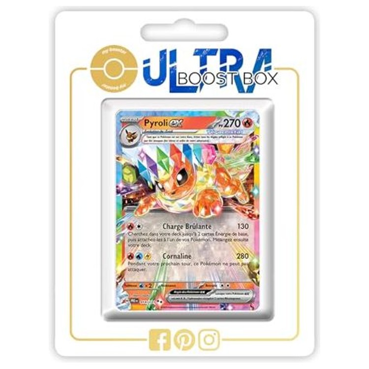 Carte Pokémon Pyroli ex 014/131 Téracristal, édition française Évolutions Prismatiques Écarlate et Violet 08, vue de face détaillée.