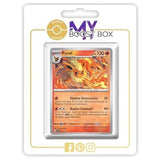 Carte Pokémon Pyroli SV167 Holo de l’extension Évolutions Prismatiques Écarlate et Violet 8.5, vue de face avec illustration flamboyante.